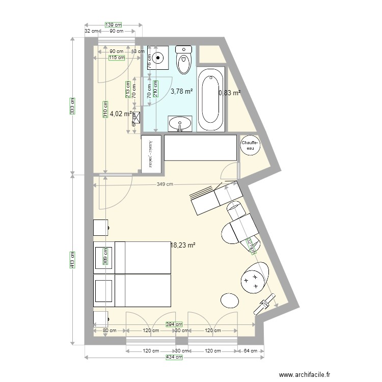 studio 7 a. Plan de 0 pièce et 0 m2