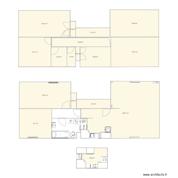 Appartement T33. Plan de 0 pièce et 0 m2