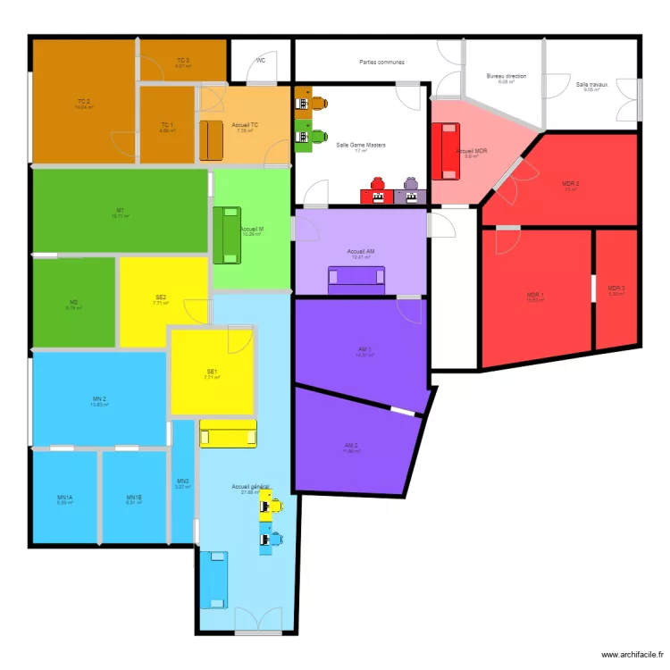 local accueil different. Plan de 