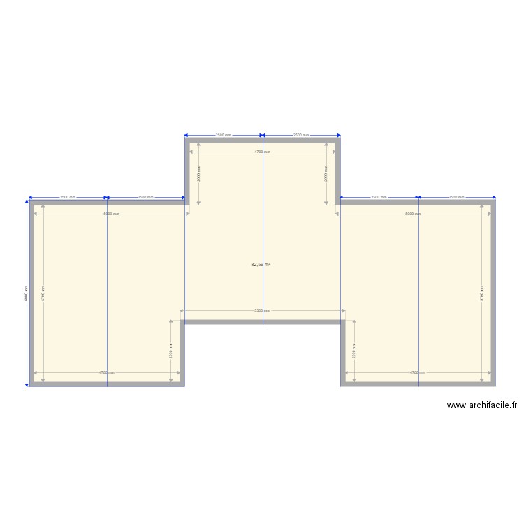 mmm6. Plan de 1 pièce et 83 m2