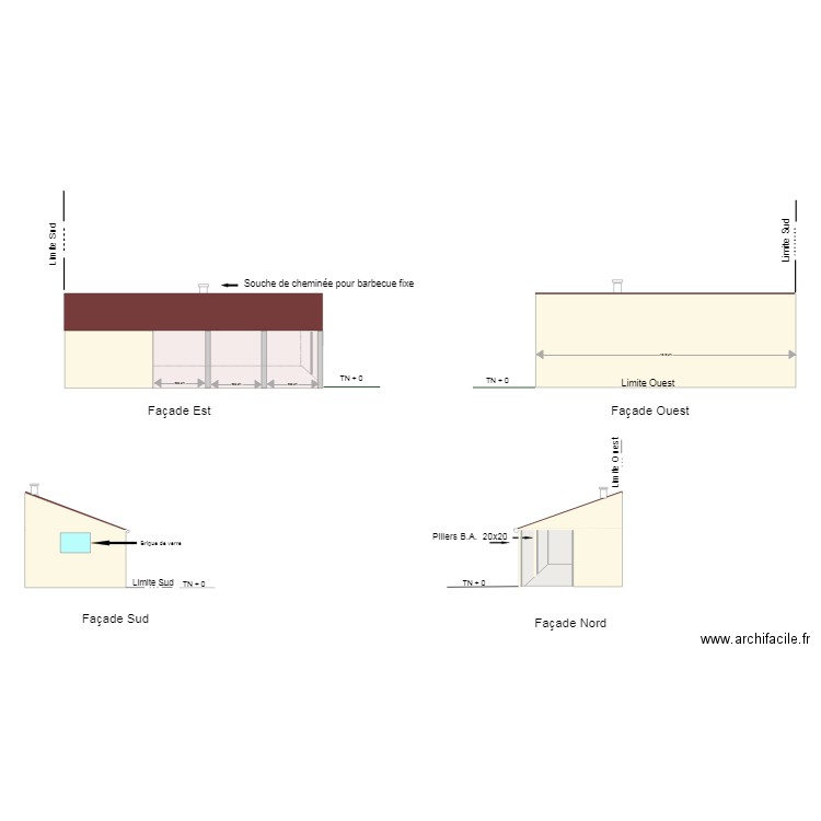 PCMI 5 FACADES TERRASSE COUVERTE. Plan de 0 pièce et 0 m2