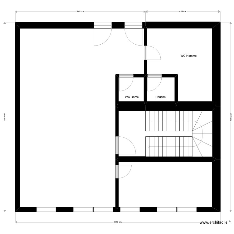 Mediane A. Plan de 6 pièces et 106 m2