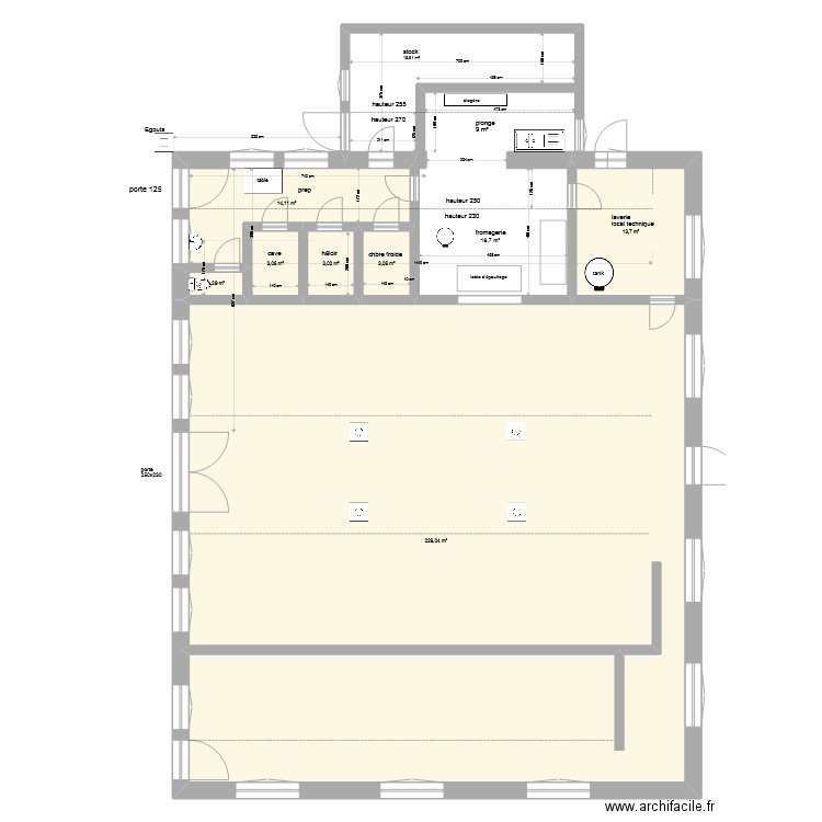 batiment Marion version 3. Plan de 7 pièces et 266 m2