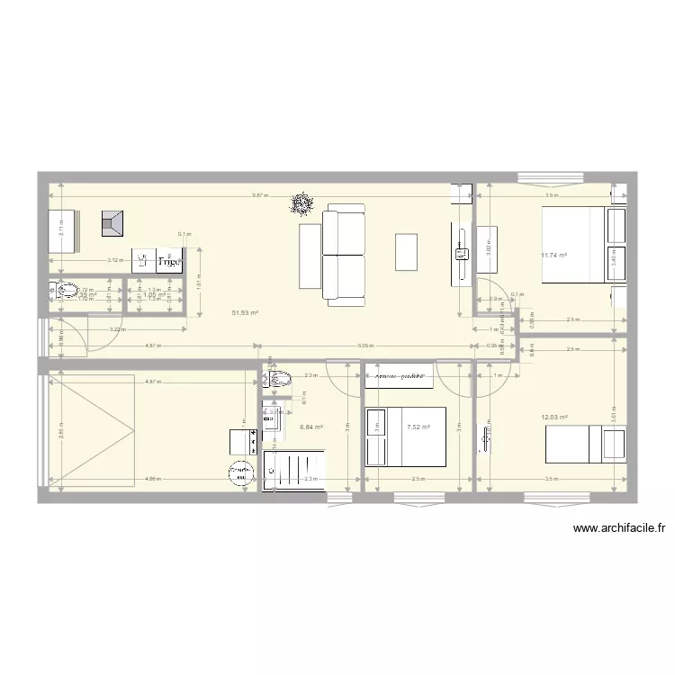 maison 85 m2. Plan de 