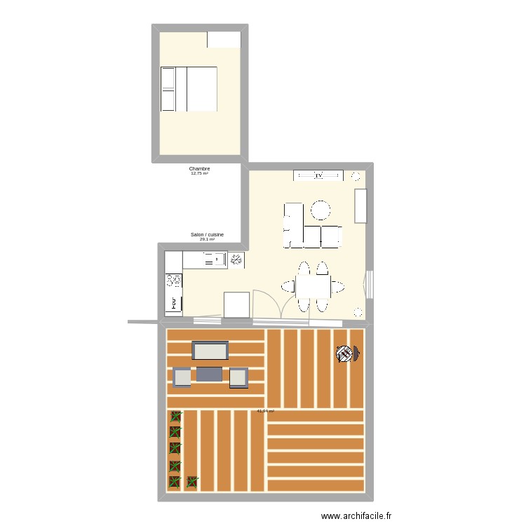 Appartement. Plan de 3 pièces et 84 m2