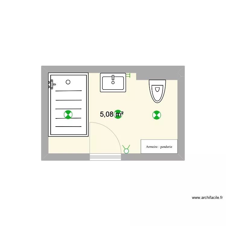 Salle de bain / Ch&eacute;nens. Plan de 