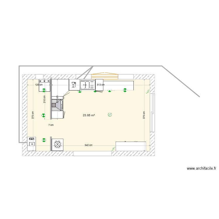 cuisine meublée. Plan de 0 pièce et 0 m2