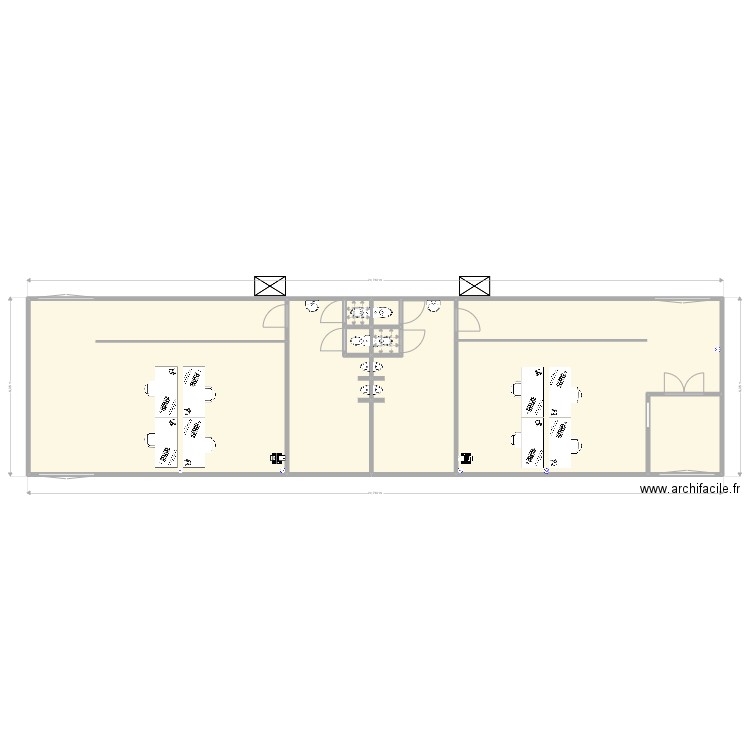 Schelfout Bureau avec RJ45. Plan de 9 pièces et 147 m2