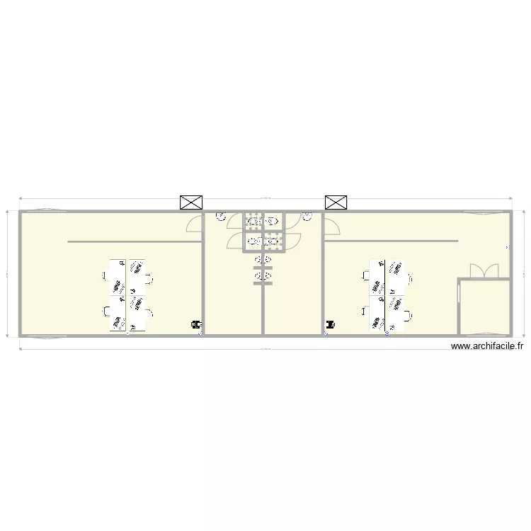 Schelfout Bureau avec RJ45. Plan de 