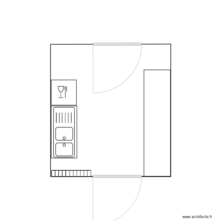 espace denrées sales. Plan de 0 pièce et 0 m2