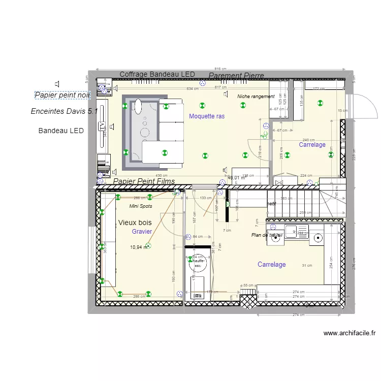 Cave aménagement 2. Plan de Cave aménagement 2. Plan de