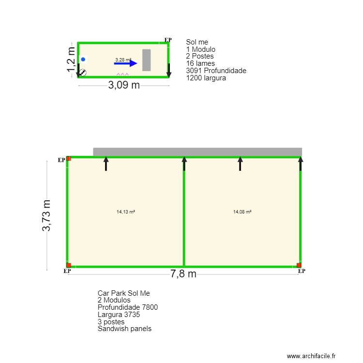 Marcos Platinum- Almacil. Plan de 3 pièces et 31 m2