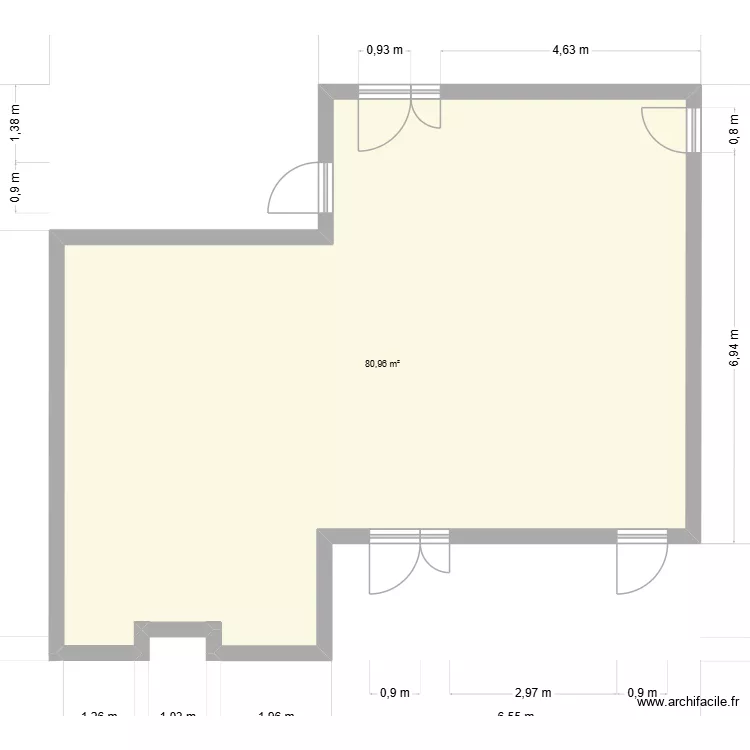 kais travail. Plan de 1 Pièce et 81 m² kais travail. Plan de 1 Pièce et 81 m²