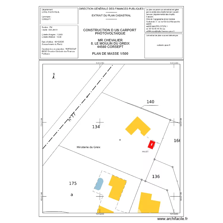 DP 2 CHEVALIER. Plan de 