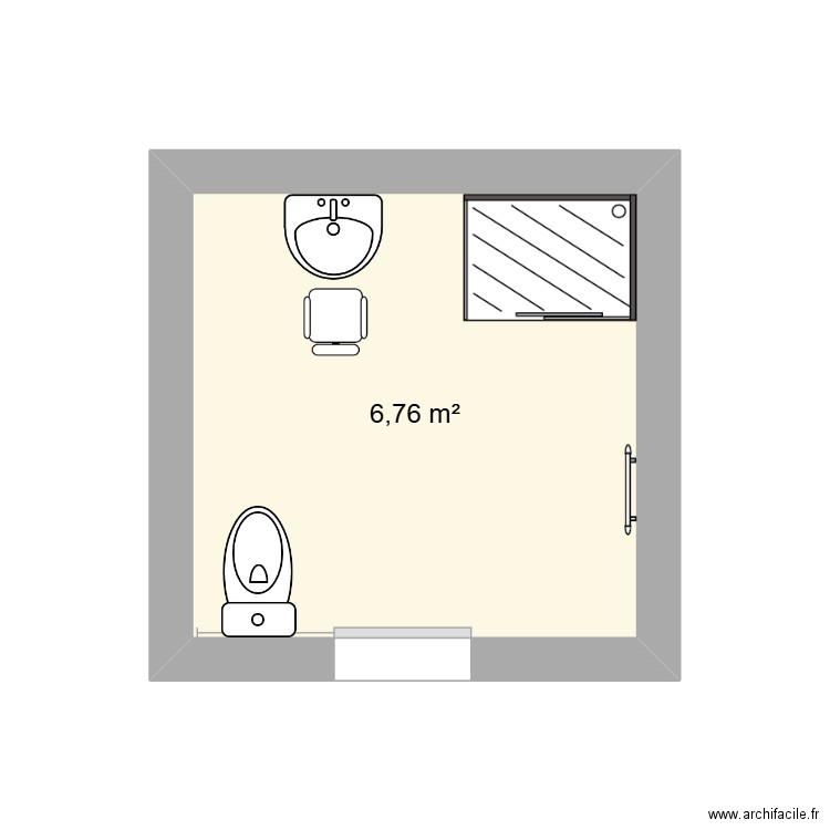 mp8. Plan de 1 pièce et 7 m2