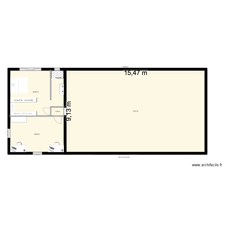 Maison Laruscade. Plan de 4 pièces et 195 m2
