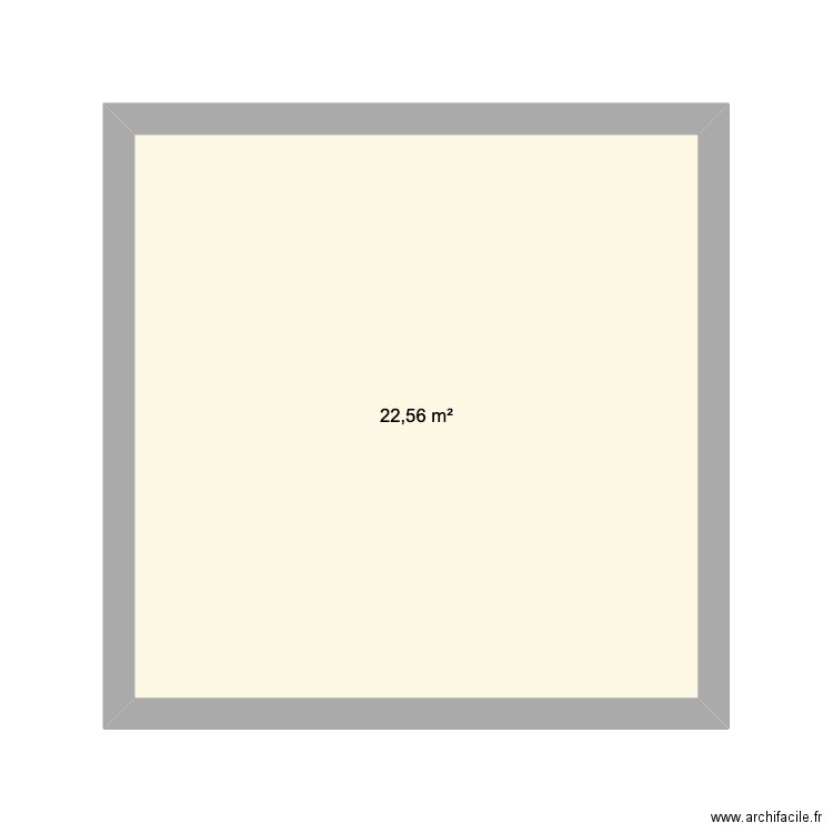 cabanon avec préau. Plan de 1 pièce et 23 m2