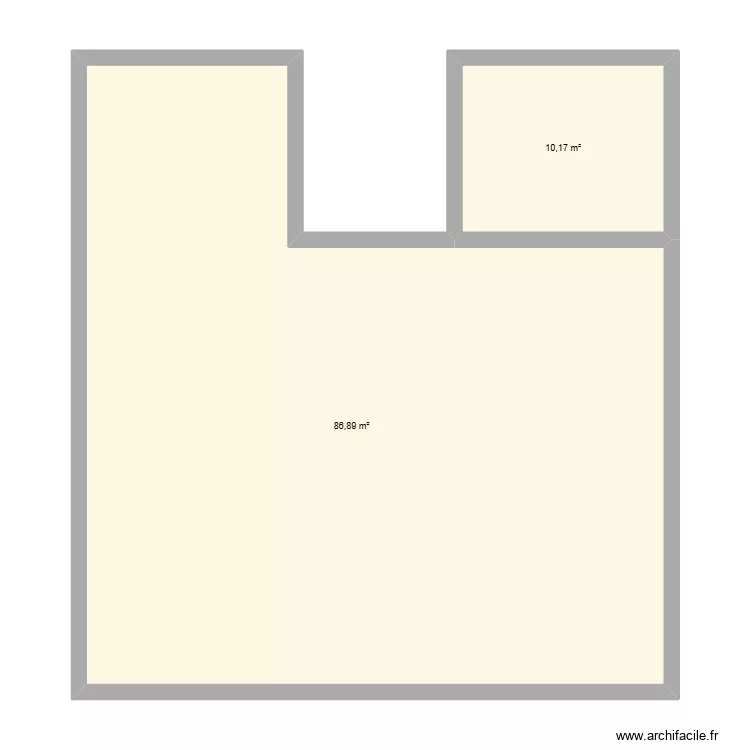 1er &eacute;tage. Plan de 2  et 97 m²