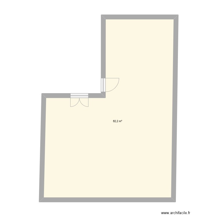 MAISON. Plan de 1 pièce et 62 m2