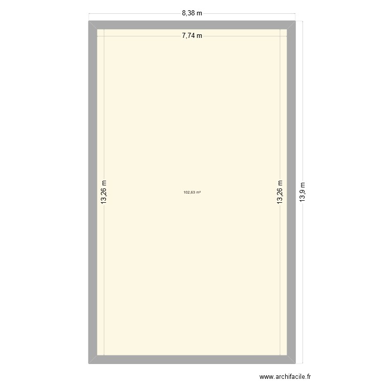 combles 1. Plan de 1 pièce et 103 m2