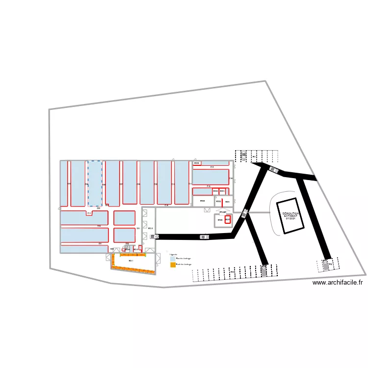 Entrepot taxe fonci&egrave;re. Plan de 