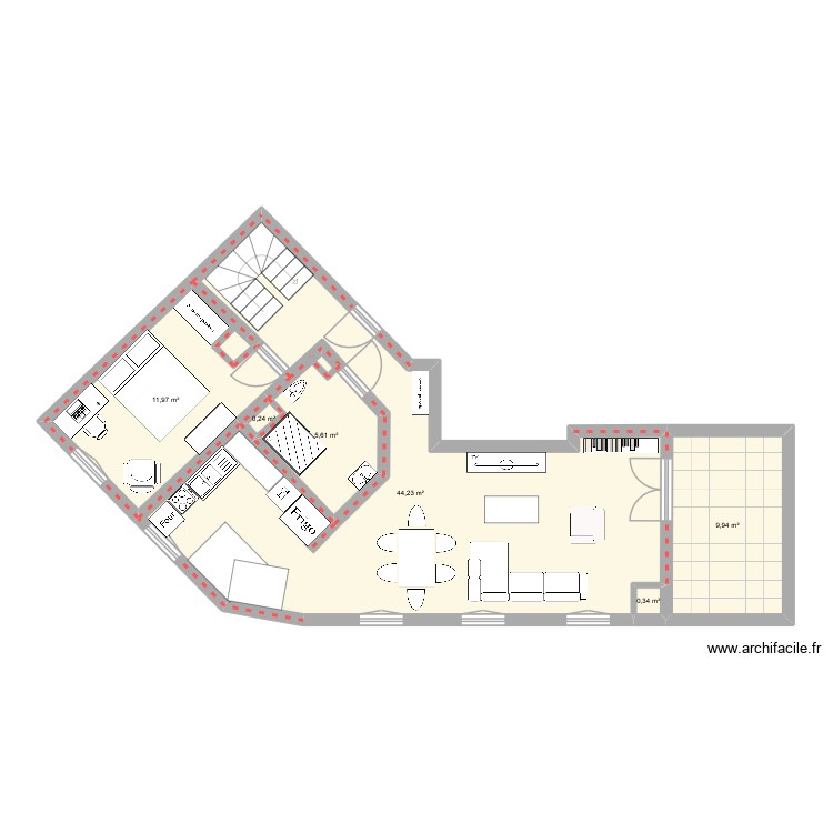 RDC. Plan de 0 pièce et 0 m2