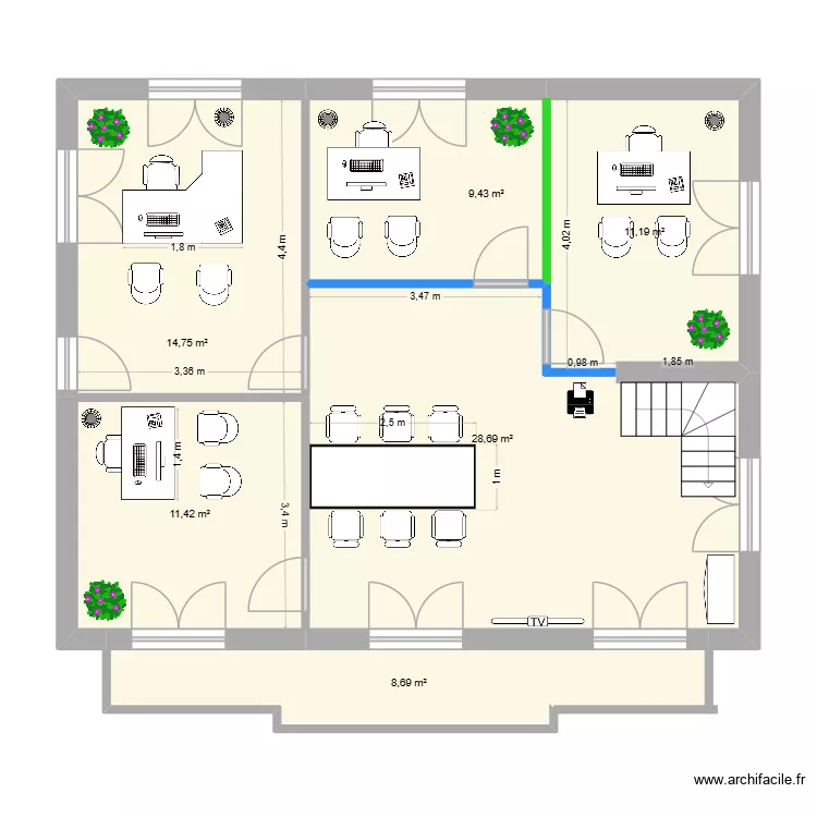 R+1 CAFPI V3. Plan de 6  et 84 m²