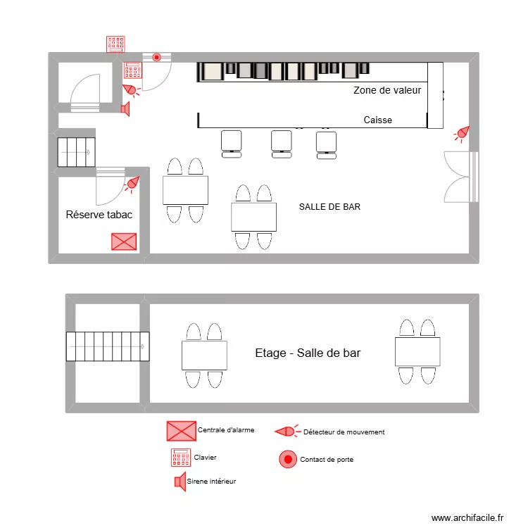 Plan d'alarme Tabac le KOFI 418. Plan de 