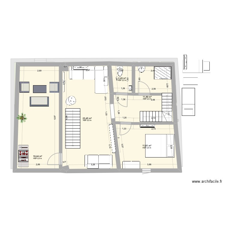 Neffies V6 MEZZA. Plan de 18 pièces et 285 m2