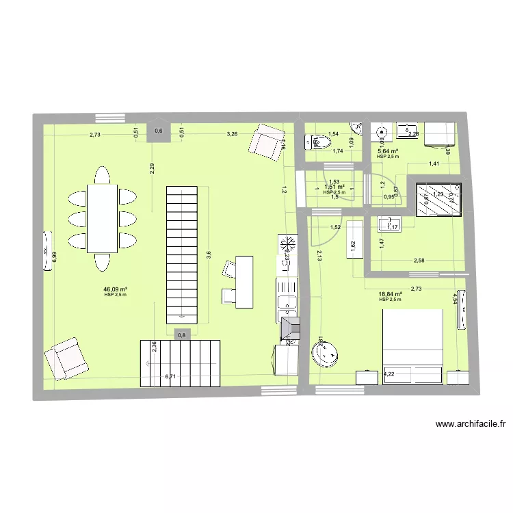 Neffies V6 MEZZA. Plan de 18 pièces et 285 m²