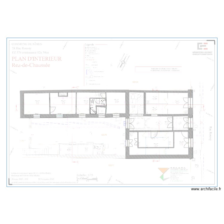 Rez-de-Chaussée modification 0. Plan de 0 pièce et 0 m2