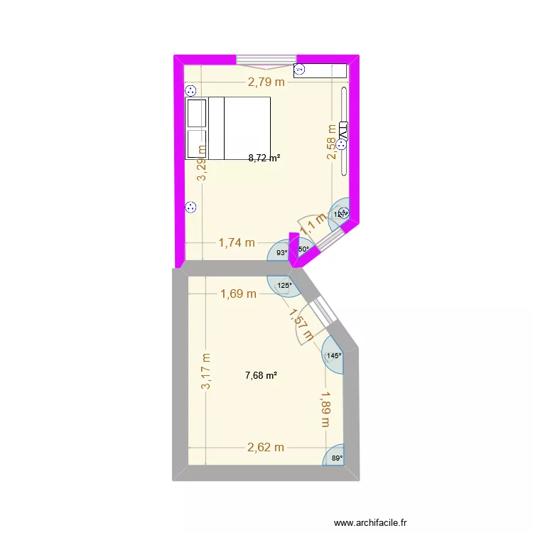 maison. Plan de 2 et 16 m² maison. Plan de 2 et 16 m²