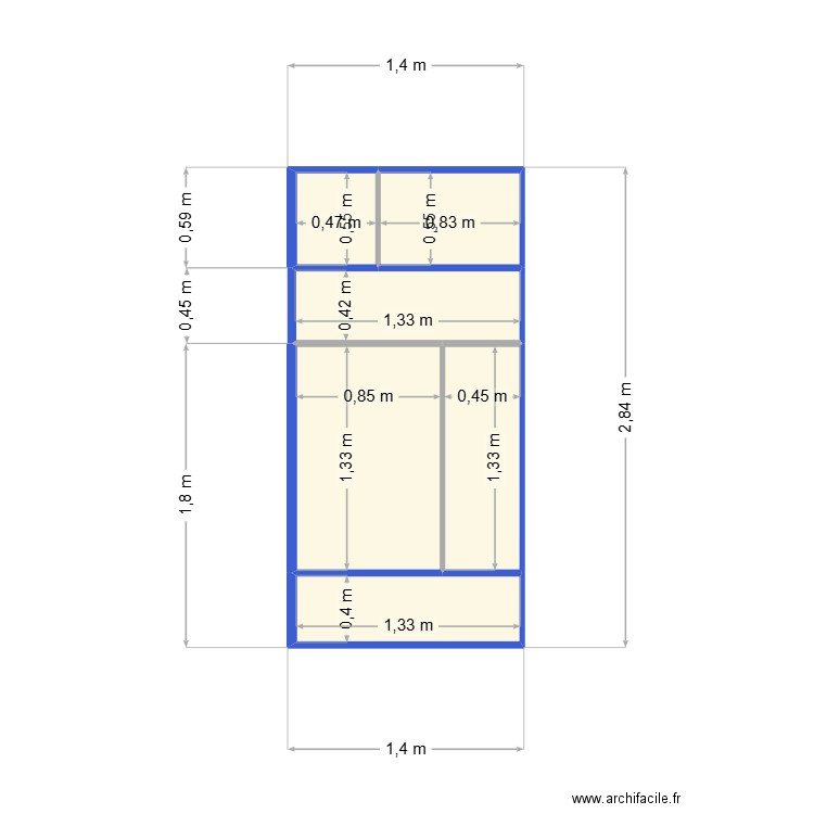 Placard mural Phare. Plan de 6 pièces et 4 m2