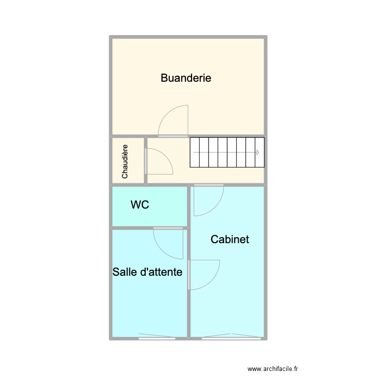 Plan inverse. Plan de 6 pièces et 32 m2