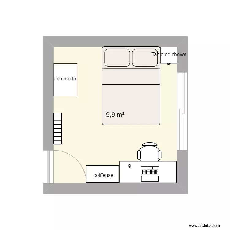 chambre. Plan de 1 Pièce et 10 m² chambre. Plan de 1 Pièce et 10 m²
