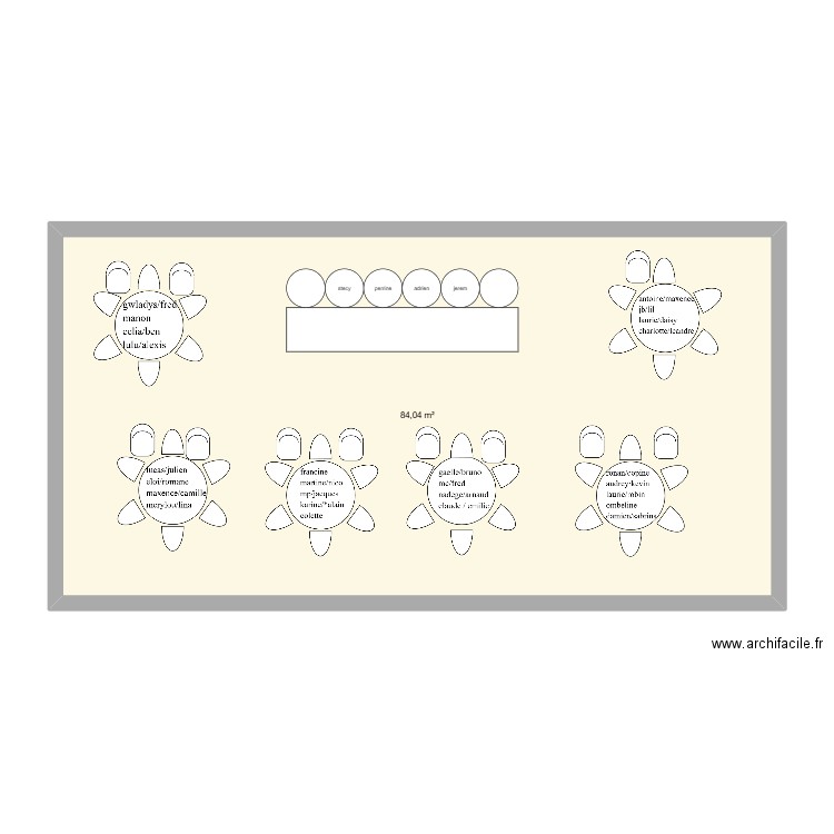 mariage 2027. Plan de 1 pièce et 84 m2