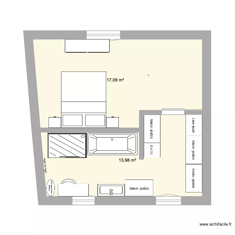 EXTENSION BAUVIN. Plan de 2  et 31 m²