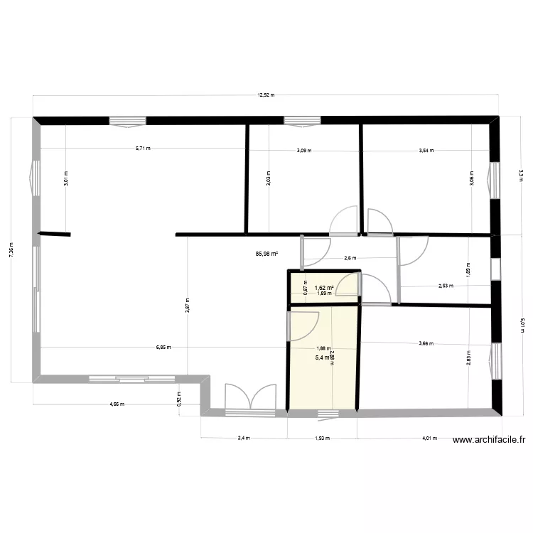 castel 1. Plan de 3  et 93 m²