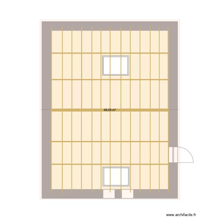 Comble &eacute;t&eacute; 2026. Plan de 1  et 49 m²