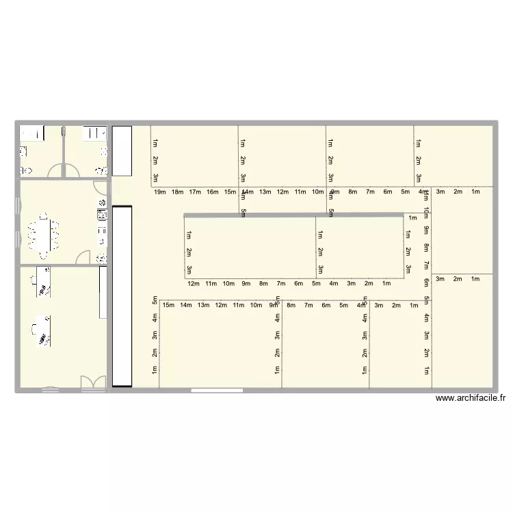Plan local industriel - 405 m2 NEOCLIPS. Plan de 5  et 401 m²