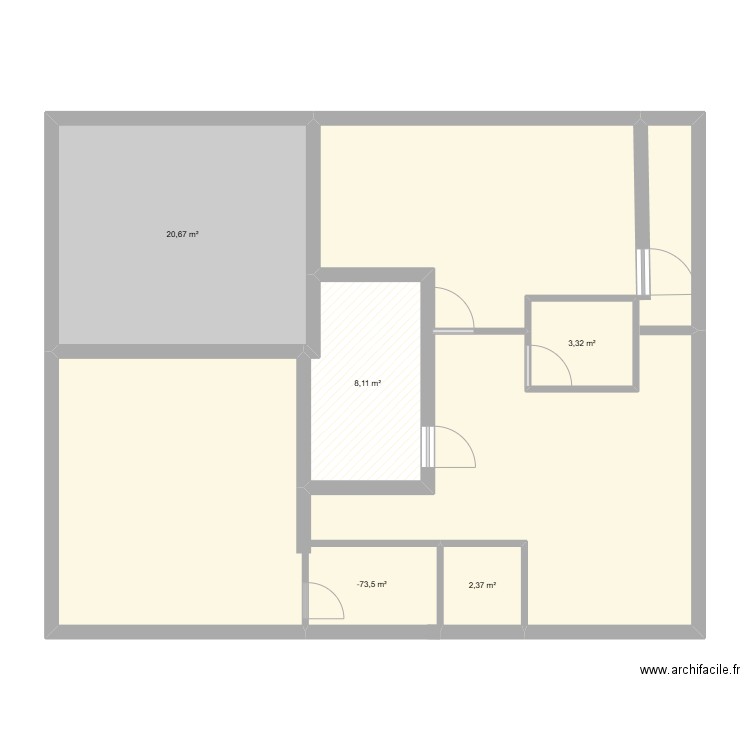 CAB2. Plan de 5 pièces et 38 m2