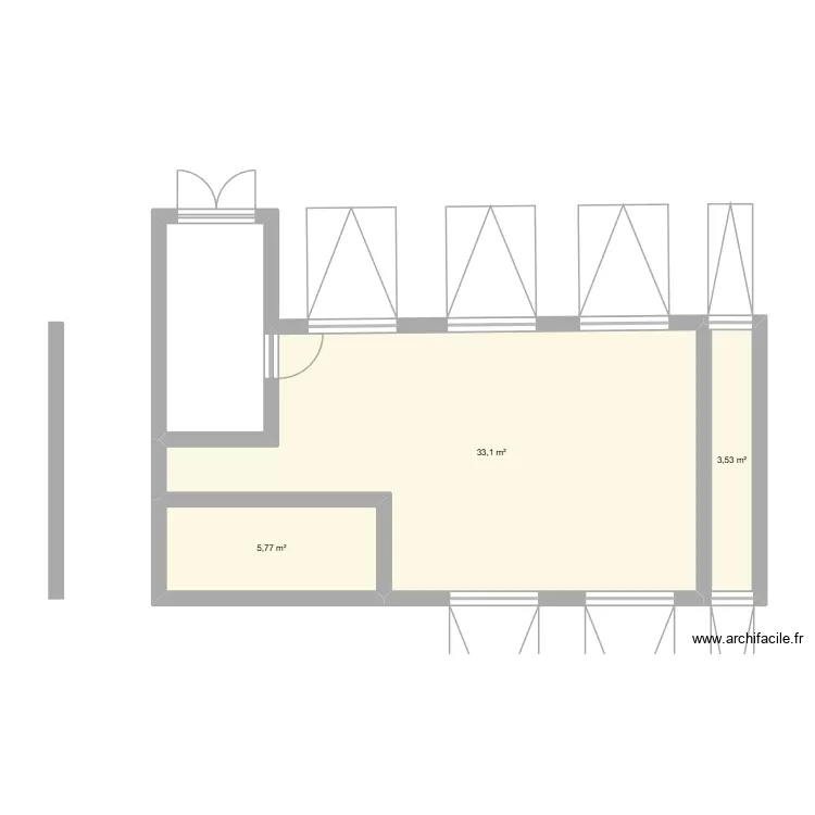 cretot. Plan de 3 pièces et 42 m²