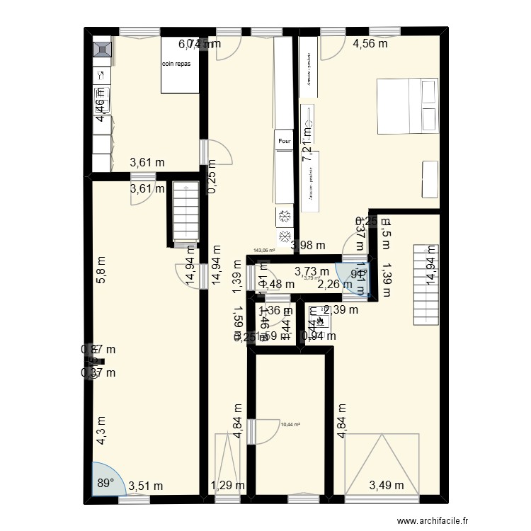 Val De Bride V4. Plan de 3 pièces et 157 m2