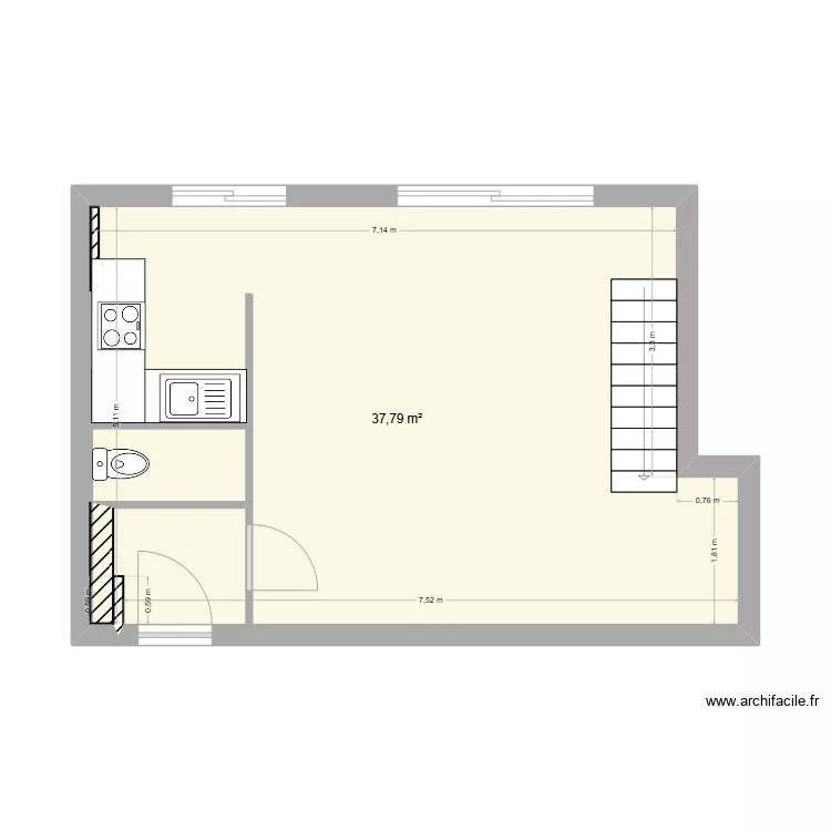 Appartement niveau 2. Plan de 