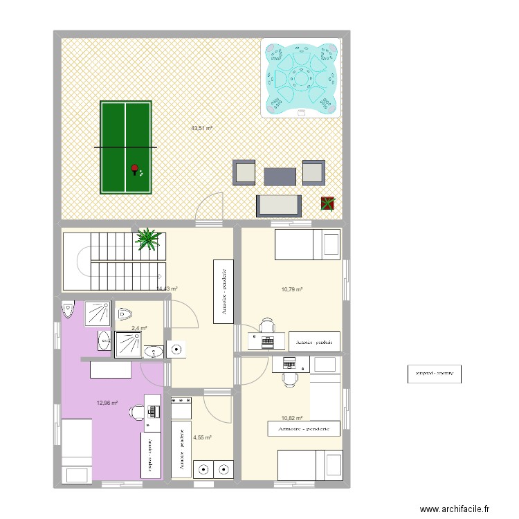 maison haut bzh 2. Plan de 7 pièces et 99 m2