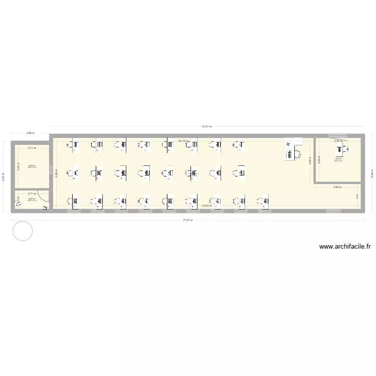 salle. Plan de 