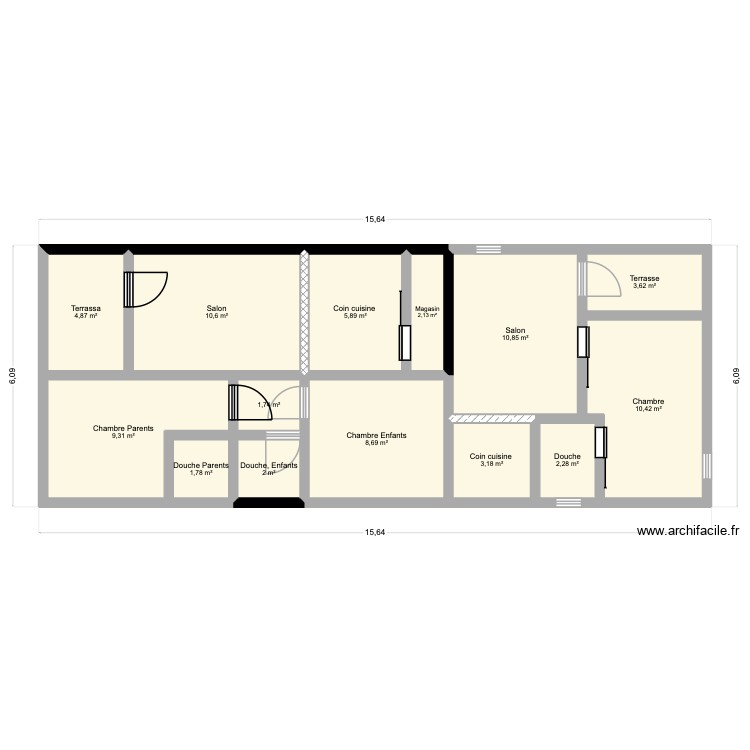 Plan studio + Maison Moanda. Plan de 0 pièce et 0 m2
