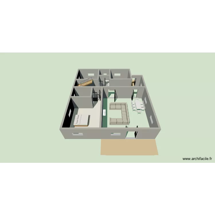 Habsa 2. Plan de 4 Pièces et 52 m² Habsa 2. Plan de 4 Pièces et 52 m²