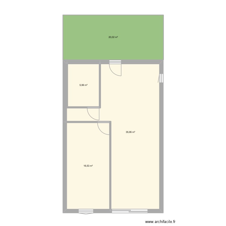 Maison avant. Plan de 4 pièces et 78 m2
