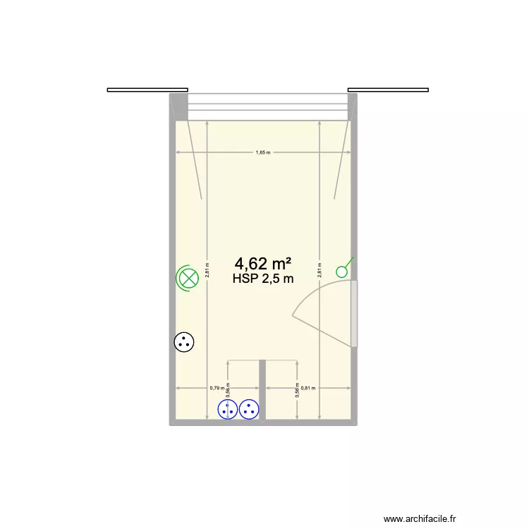 salle de bain &eacute;lectricit&eacute;. Plan de 1  et 5 m²